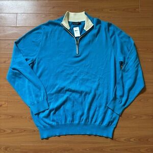 Paul Fredrick Quarter Zip Suprima Cotton NWT